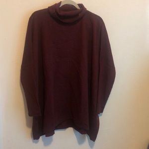 Ladies large oversized sweater with turtleneck and dolman sleeves